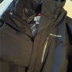 Columbia Black and Silver Interchange Jacket down liner sz XXL